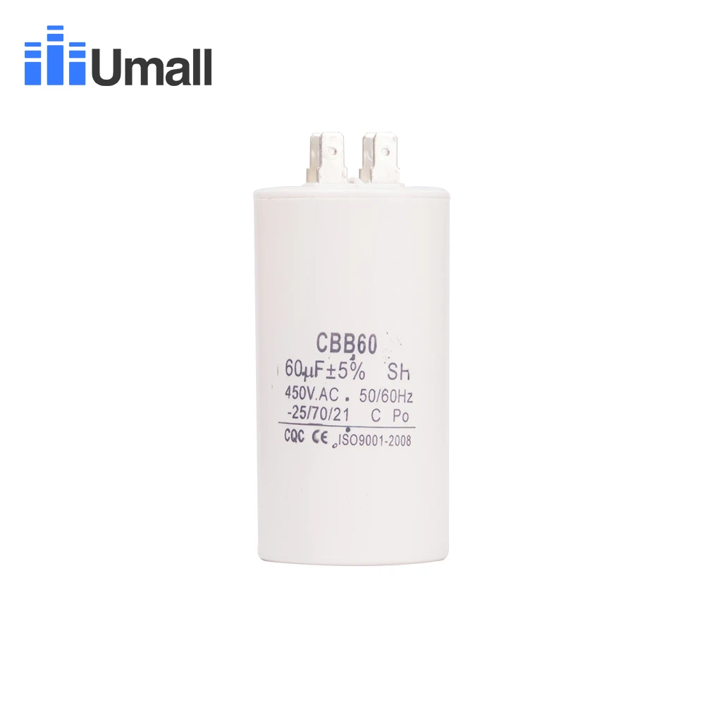 

CBB60 60UF 450V AC running motor start capacitor for electric machine washing machine air conditioners Four 4 pins
