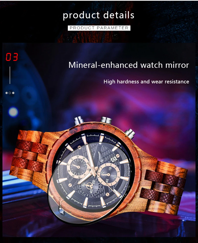 

Luxury Brand New Mens Watches Alloy Wooden Quartz Wristwatch Classical Bussiness Chronograph Watch for Man