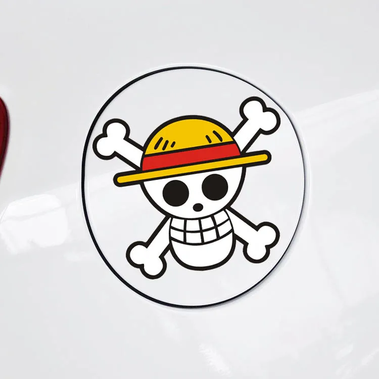 

Car Sticker ONE PIECE Pirates Flag Funny Creative Decals For Fuel Tank Cap Waterproof Auto Tuning Styling Vinyls D11