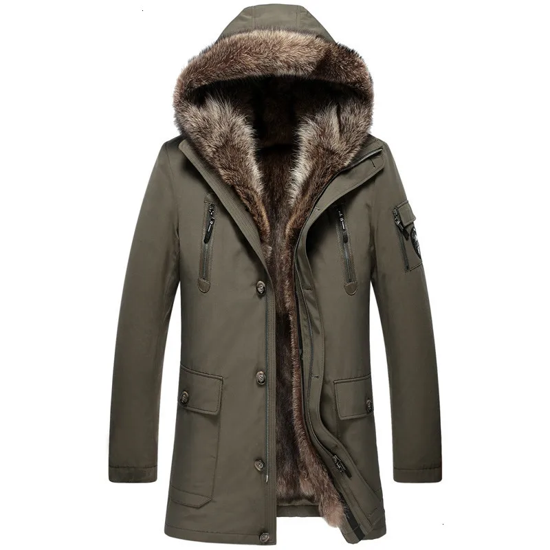 Parka Real Fur Coat Men Winter Jacket Natural Raccoon Liner Warm Jackets and Coats Parkas Hombre 2020 4163 KJ2977 | Мужская одежда