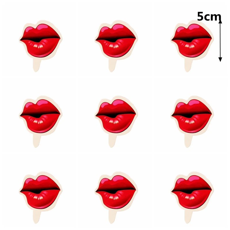 30 шт. романтический поцелуй свадебный торт Топпер помада красные губы рот
