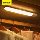Baseus под шкаф светильник ПИР светодиодный движения Сенсор светильник Перезаряжаемые Ночной светильник светодиодный светильник для гардероба Кухня Спальня шкаф