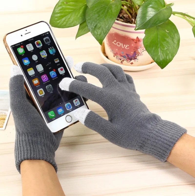 

New Fashion Couples Thick Knitted Gloves 3D Printed Women Working Garden Gloves High Quality Mittens Touch Screen Mobile Phone
