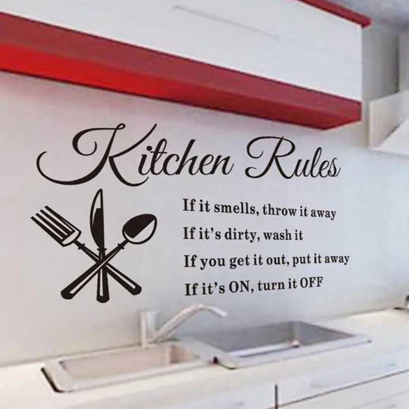 Креативная Настенная Наклейка с изображением правил кухни гостиной спальни