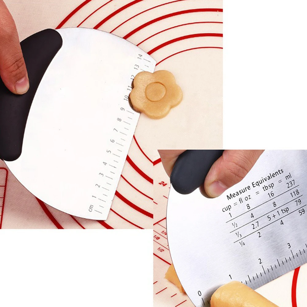 

Stainless Steel Cake Scraper Pastry Cutters Baking Cake Cooking Dough Scraper Fondant Spatulas Edge DIY Baking Decorating Tools