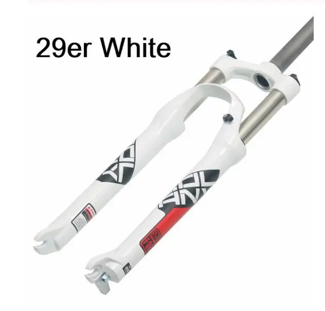 29er White Новинка Bolany 26/27. 5/29er горный велосипед из алюминиевого сплава, механическая вилка с подвеской, Пружинная Вилка, амортизирующая для велосипедных аксессуаров - Color: 29er White