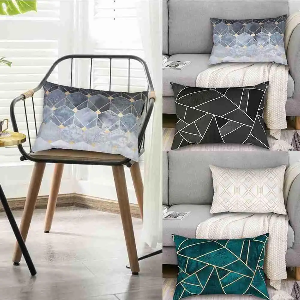 

New 30X50CM Simple Geometry Shape Cushion Cover Rectangular Cushion Sofa 2021 Double-Sided Decorative Lumbar Pillow Pattern X2D7
