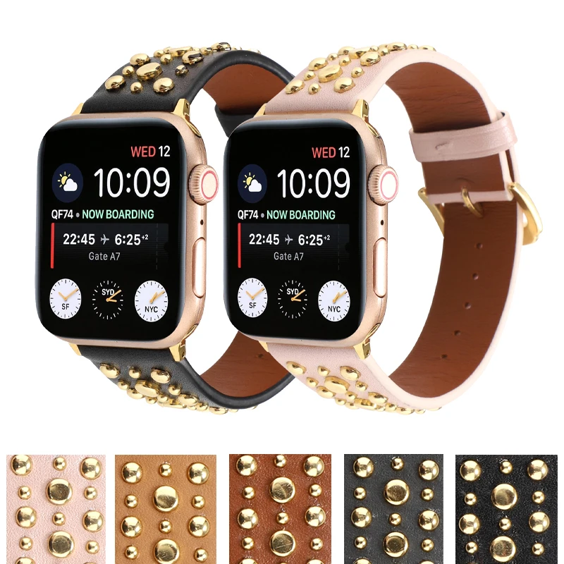 

Ремешок спортивный с заклепками для apple watch Series 5/4/3/2/1, 38/40 мм