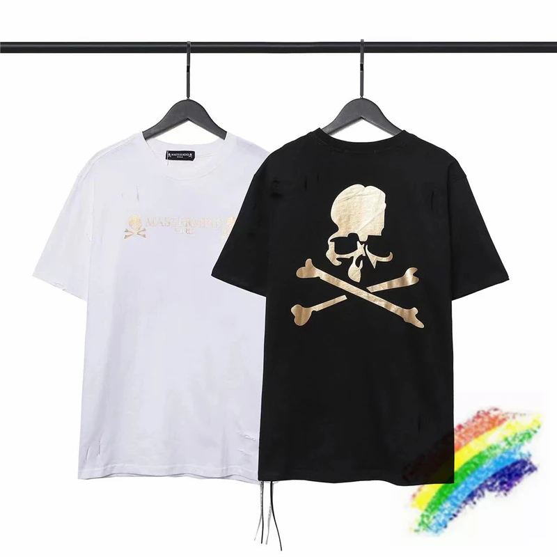 

Бронзовая футболка Mastermind, японская футболка для мужчин и женщин, топы большого размера, радужная лента, проклейка, череп, логотип Mastermind, коро...