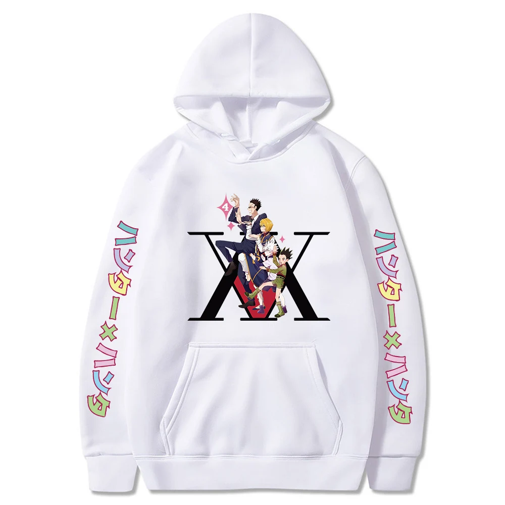

Kawaii Hunter X Hunter Hoodies Japan Anime Manga Graphic Sweatshirt Harajuku Pullover Street Commuting Casual Clothes