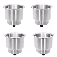 4pcs recessed stainless steel cup drink bottle holder with drain marine for boat rv camper car truck two stage