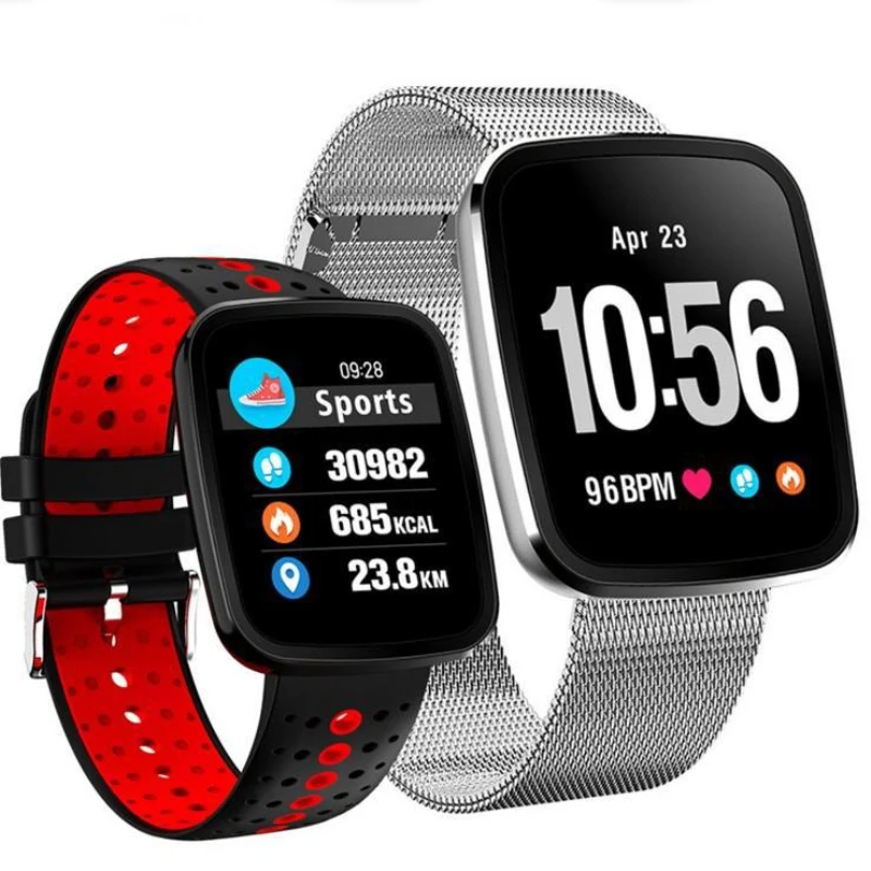 

Спортивные водонепроницаемые Смарт-часы V6 с цветным экраном, Bluetooth, пульсометром и тонометром