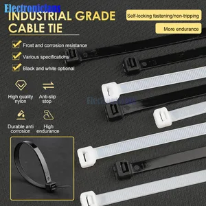 100 Pcs/pack Self-locking Plastic Nylon Cable Tie 4X200 3.6*200mm 5X200 4.7*200mm 8X200 7.2*200mm Fastening Ring Black White