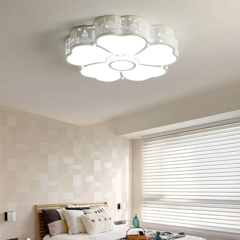 

Modern Flower Harbor Windmill Shape Bedroom Living Room Study Dining Room Ceiling Light LED Acrylic Shade White Ceiling Light