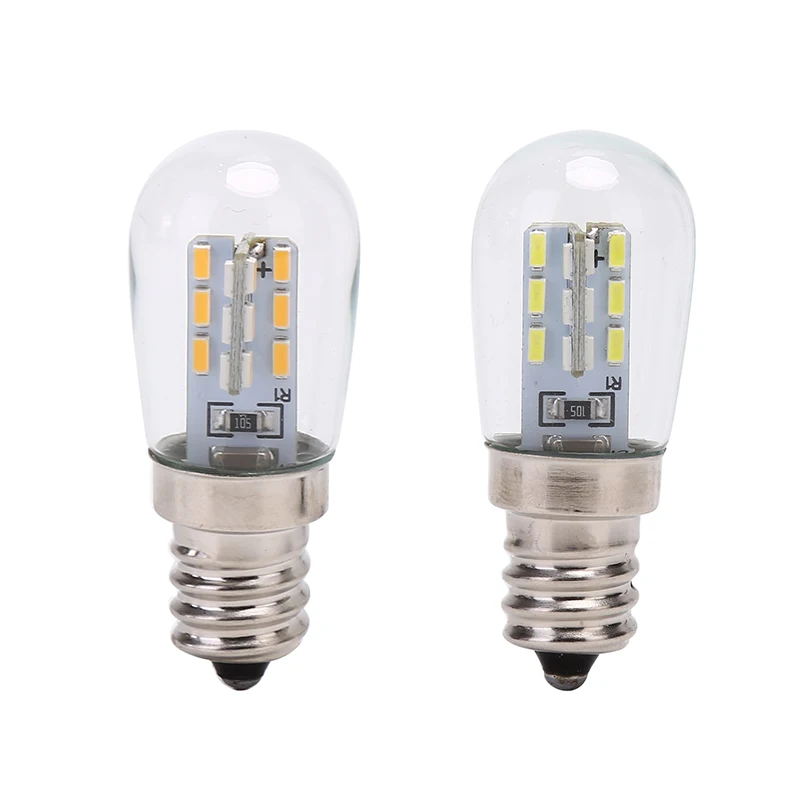

E12 220V LED Light Bulb E12 LED High Bright Glass Shade Lamp Pure Warm White Lighting For Sewing Machine Refrigerator