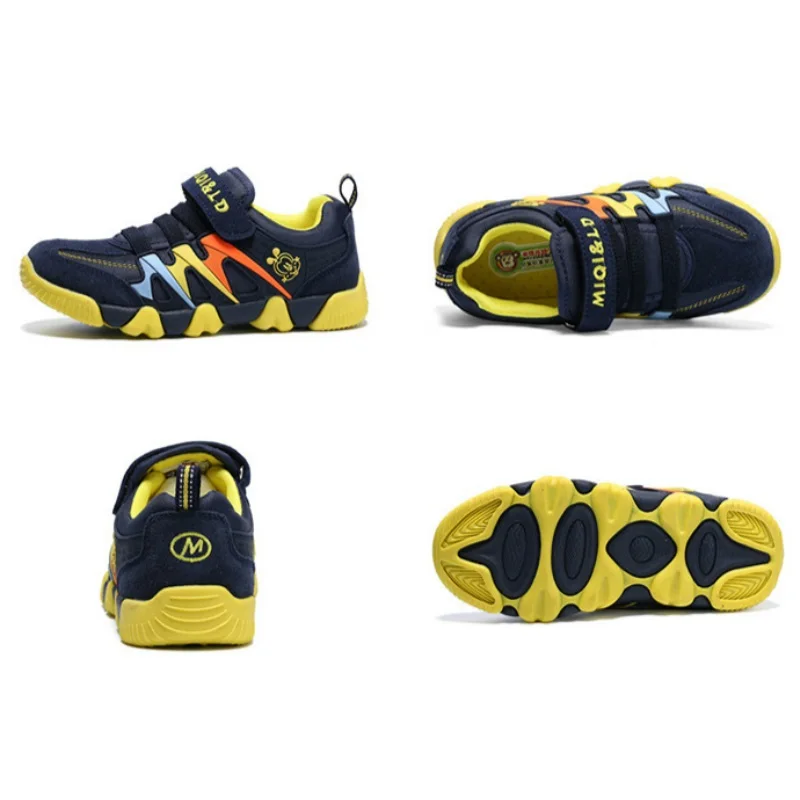 Детская обувь для маленьких мальчиков из натуральной кожи и дышащие кроссовки с