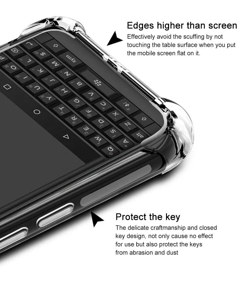 Противоударный чехол с воздушной подушкой для BlackBerry Key2 lite Keyone Krypton Motion DTK70 Mercury DTEK60