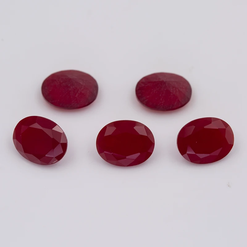 

2x3-13x18mm Oval Shape Loose Glass Stone Pink Color Red Blue