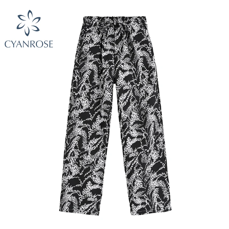 Брюки женские с широкими штанинами модные Шикарные Длинные штаны завышенной