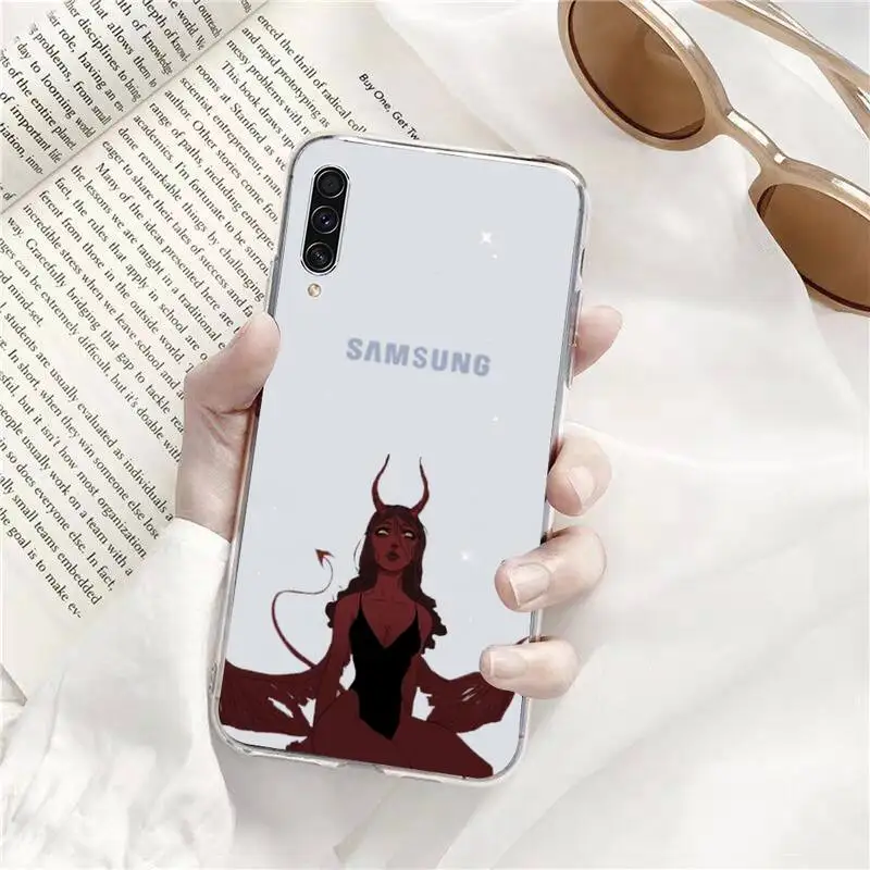 

Devil woman sexy girl Phone Case Transparent for Samsung s9 s10 s20 Huawei honor P20 P30 P40 xiaomi note mi 8 9 pro lite plus