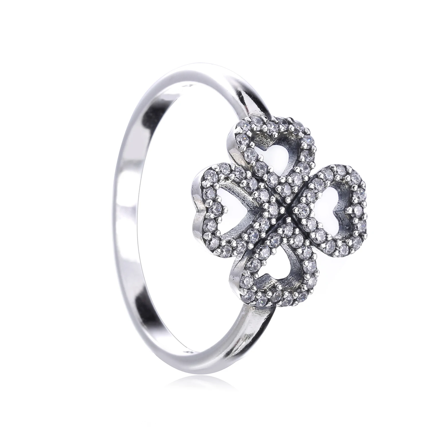 

YinDX 925 пробы серебряные женские счастливый четырехлистным клевером для женщин кольцо 2020 тренд Nes ретро женский перстень минималистский ювел...