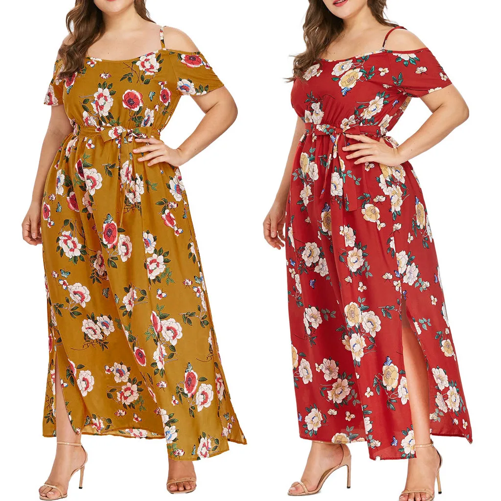 2019 5XL для высоких женщин сексуальное платье с вырезом лодочкой и цветочным