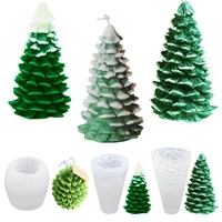 silicone candle soap making mold diy creative 3d christmas tree baking mould cake chocolate decoration tools