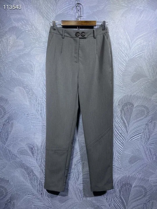 

2021 Сращенные однотонные брюки на молнии, женские брюки, женские модные высокие модные женские брюки