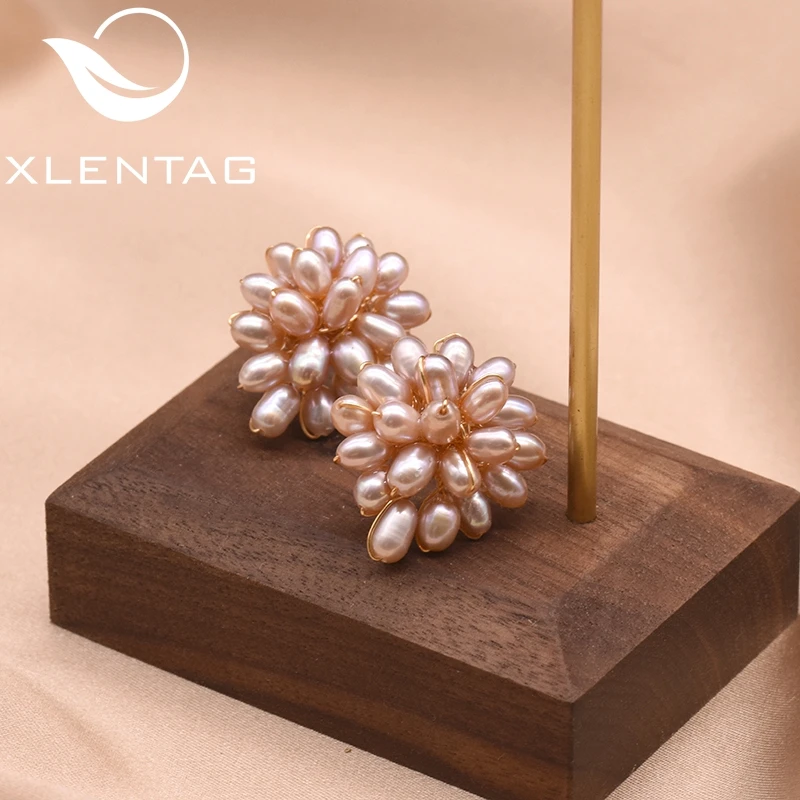 XlentAg оригинальные женские серьги гвоздики ручной работы с натуральным