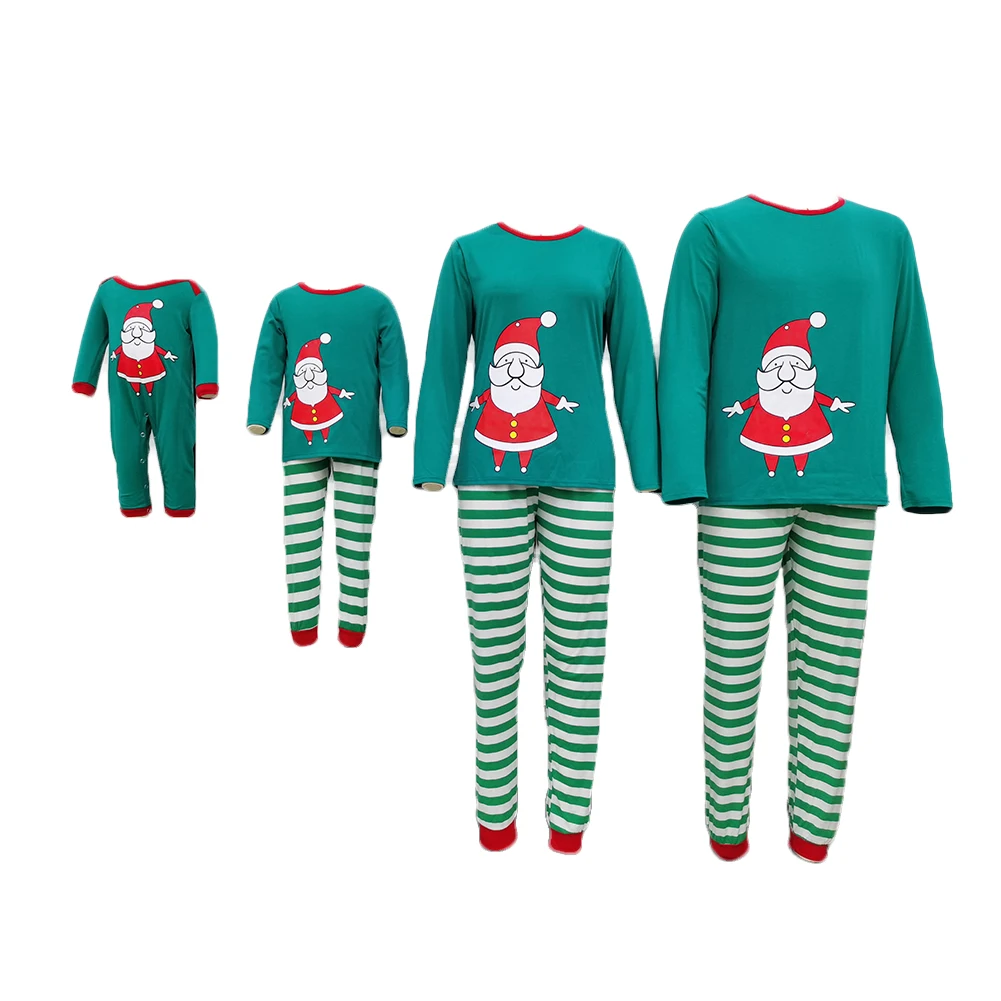 

Семейный комплект рождественские пижамы для всей семьи, топ с принтом Санта-Клауса + полосатые брюки, рождественские Семейные одинаковые на...