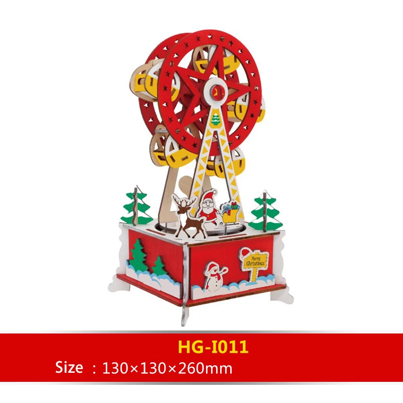 Рождественская подвижная головоломка модель 3D деревянная игрушка для