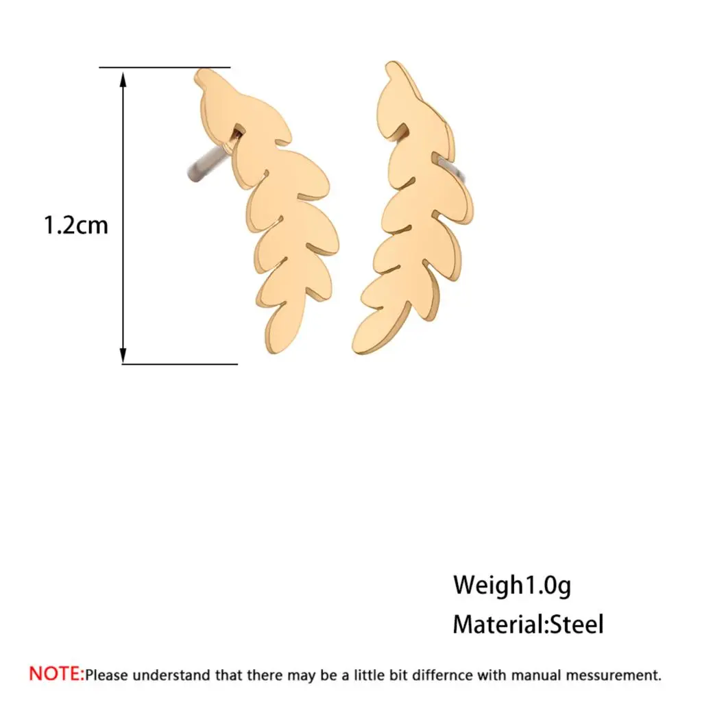 Kinitial Stainless Steel Olive Branch Leaf Stud Earrings for Women 2019 Boho Earring Vintage Fashion Statement Party Jewelry | Украшения и