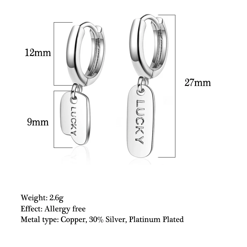 Асимметричные двойные Подвески на удачу маленькие серьги кольца модные крутые