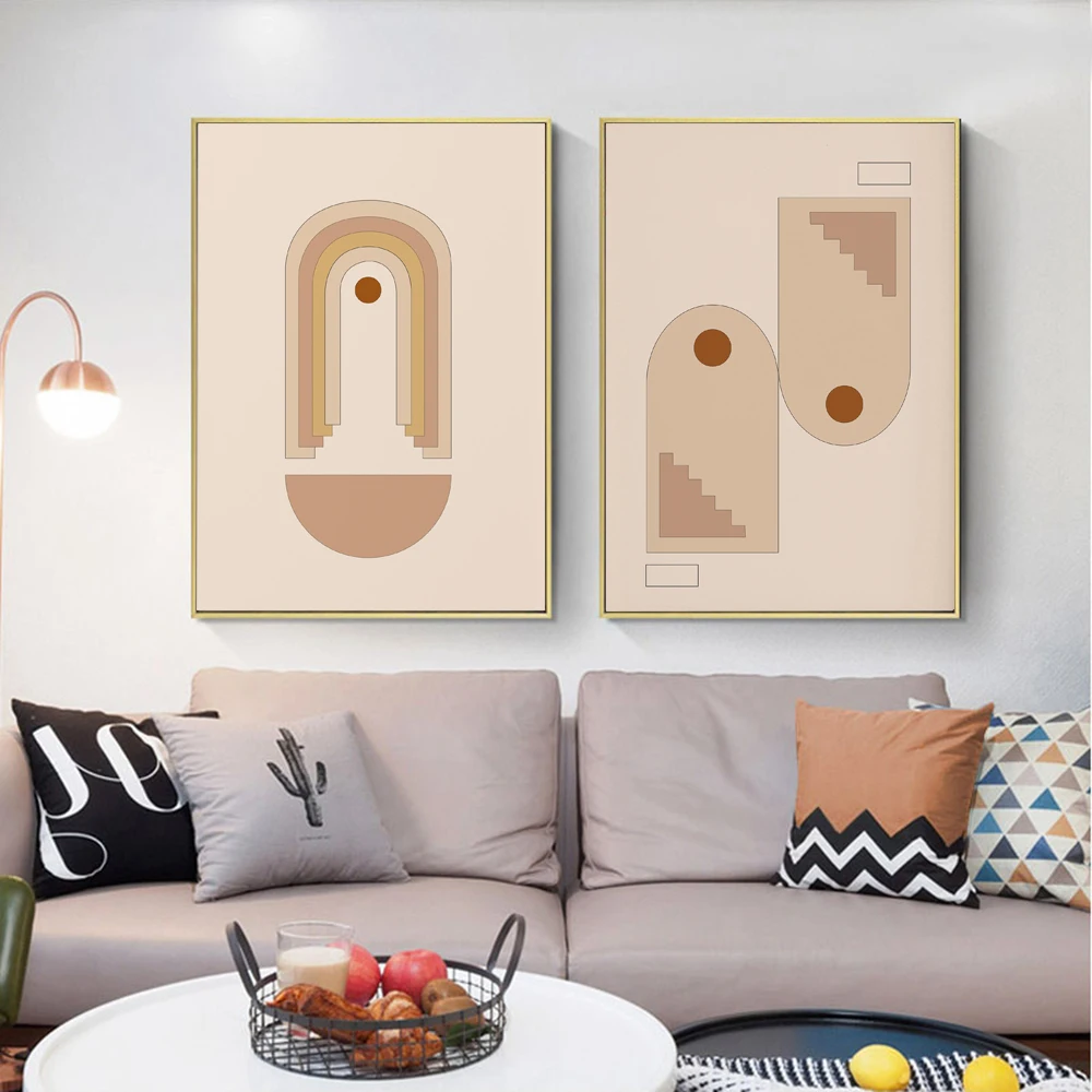 

Geometric Poster Mid Century Modern Canvas Painting Boho Abstract Art Print Norbic Wall Picture For Living Room Home Decor