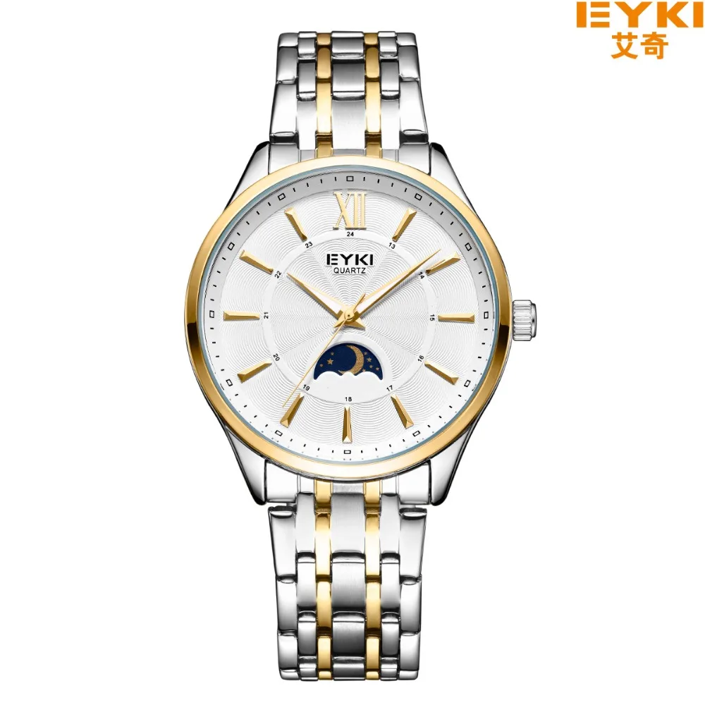 

Часы наручные NO.2 Мужские кварцевые, брендовые роскошные, с сетчатым браслетом из нержавеющей стали, наручные, с солнечной Луной и звездами