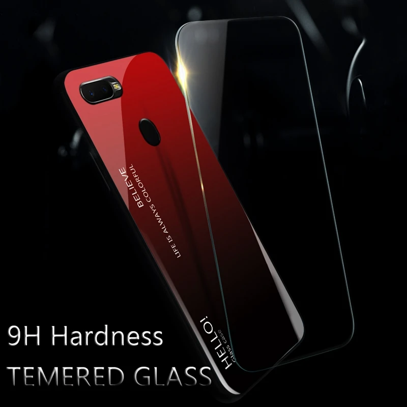 UPaitou Tempered Glass Case for OPPO F11 Pro A9 A9X A7 AX7 AX5 A5S AX5S A3S A3 Cover Realme 3 X Lite Soft Edge Gradient |