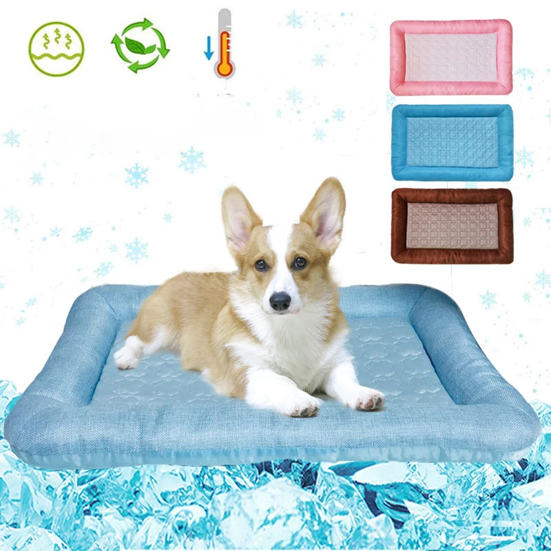 

Summer Pet Cooling Mat Bed Square Dog Cat Sleeping Mat Nest Linen Pet Cool Pads Kennel For Small Large Dogs Pets Accessories