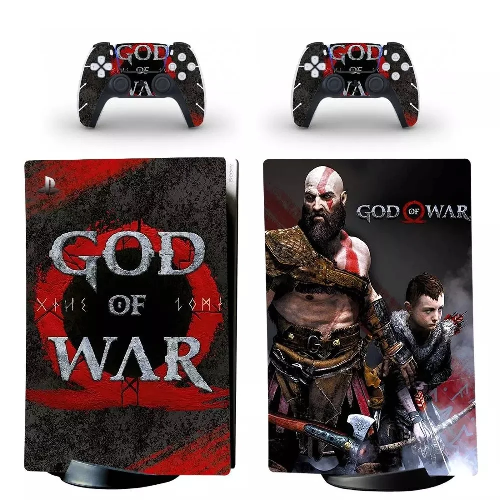 God of War PS5 Digital Edition Skin Sticker for Playstation 5 Console & 2 Controllers Decal Vinyl Protective Skins Style 1