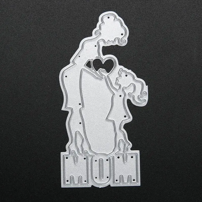 Детский трафарет с сердечком для мамы металлический рукоделия альбом