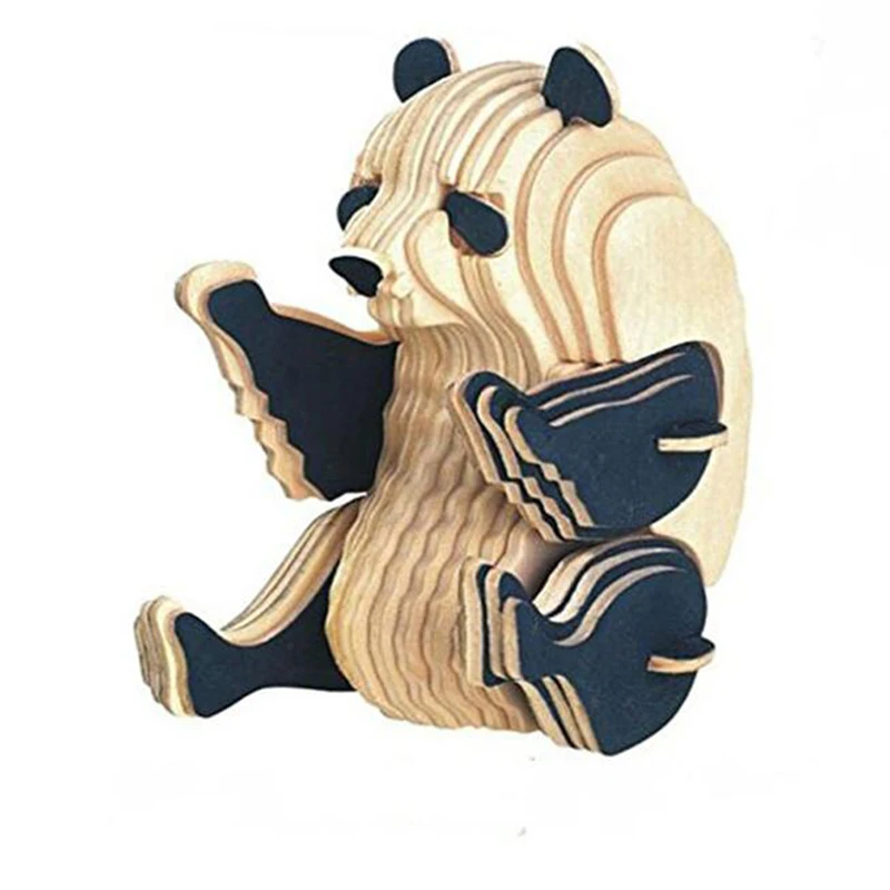 Массивная деревянная модель панды из миниатюрных 3D пазлов панда