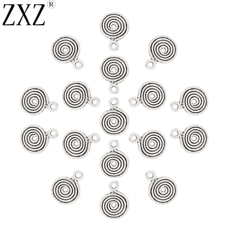 ZXZ 30 шт. тибетский серебряный спиральный вихревой круглый фотоэлемент для
