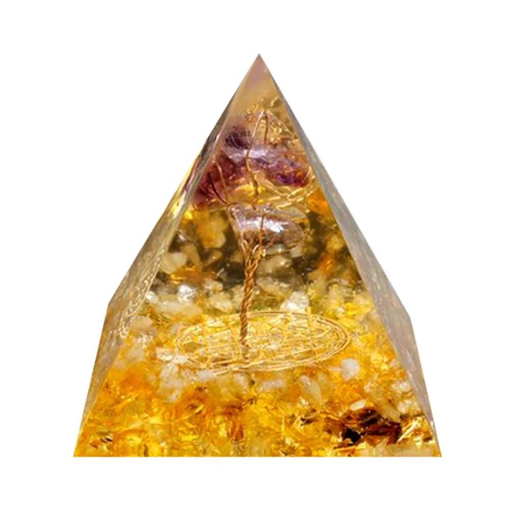 Natural Crystal Gem Pyramid Healing Energy Stone Tiger Eyes Reiki Orgonite Ornaments for Home Office Desktop Decoration | Дом и сад
