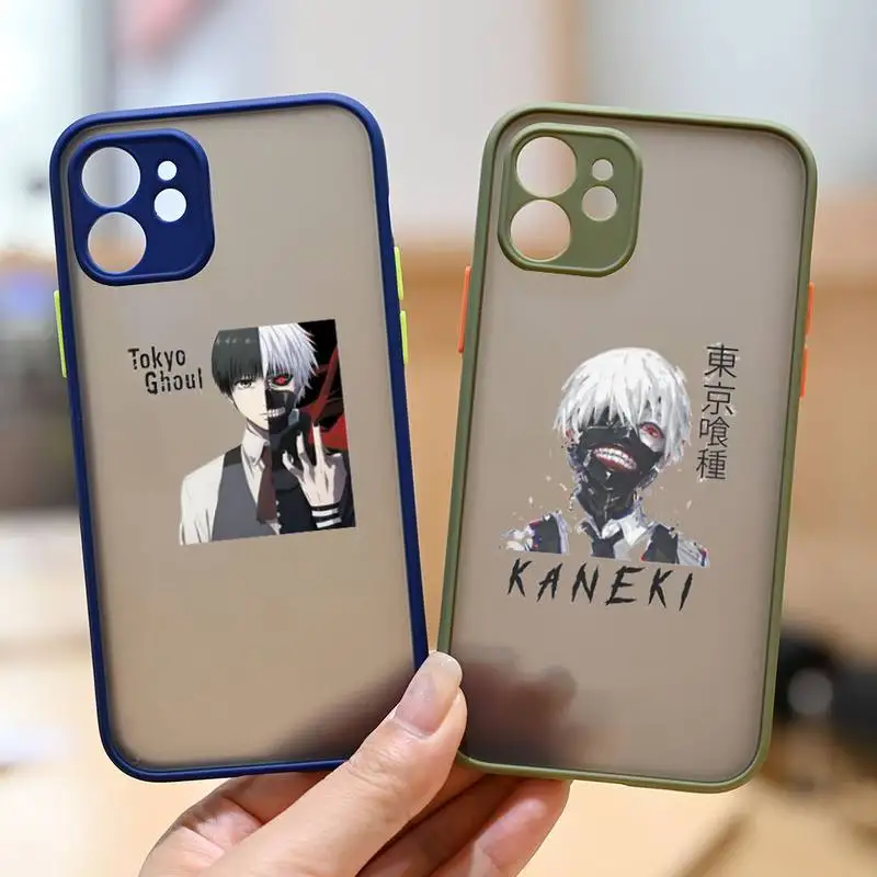 

Japanese Anime Tokyo Ghoul Phone Case matte transparent Funda For Army Green iPhone 7 8 x xs xr 11 12 pro plus max mini Clear