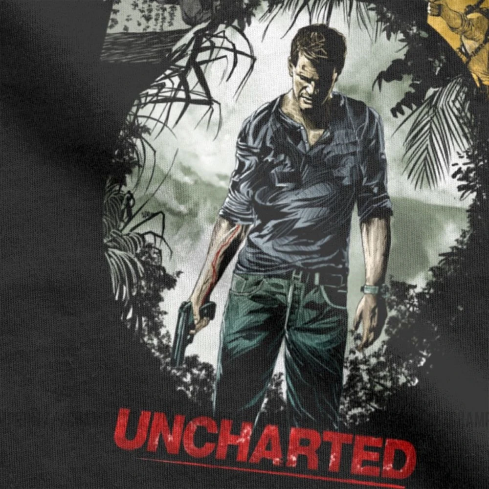 Мужская футболка Enjoystick Uncharted из чистого хлопка с коротким рукавом и круглым
