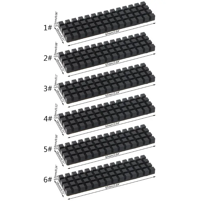 

Black Graphene Heatsink M.2 NGFF 2280 PCI-E NVME SSD Thermal Pad Hard Disk Cooler Radiator 67x18x1.5/2/2.5/3/4/6mm