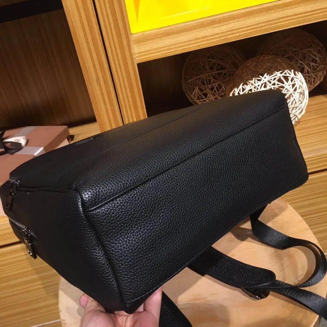 

2021 men's black leather backpack fashion leisure office sports outdoor fitness waterproof large-capacity travel bag