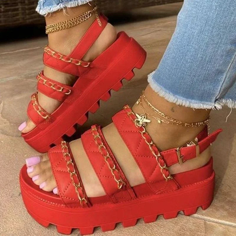 

Women Sandals 2021 Fashion Wedge Platform Gladiator Sandals Open Toe Buckle Strappy Sandals Summer Shoes Women Sandalias Mujer