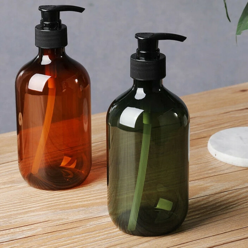

300/500ML Shampoo Shower Gel Refillable Bottle Brown Flip Bottle Large Capacity Pure Dew No Spill Durable Storage Contianer