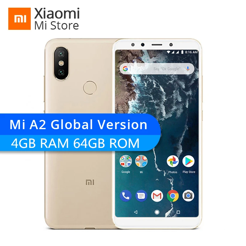 Xiaomi Mi A2 смартфон с 5 99 дюймовым дисплеем восьмиядерным процессором Snapdragon 660 ОЗУ 4