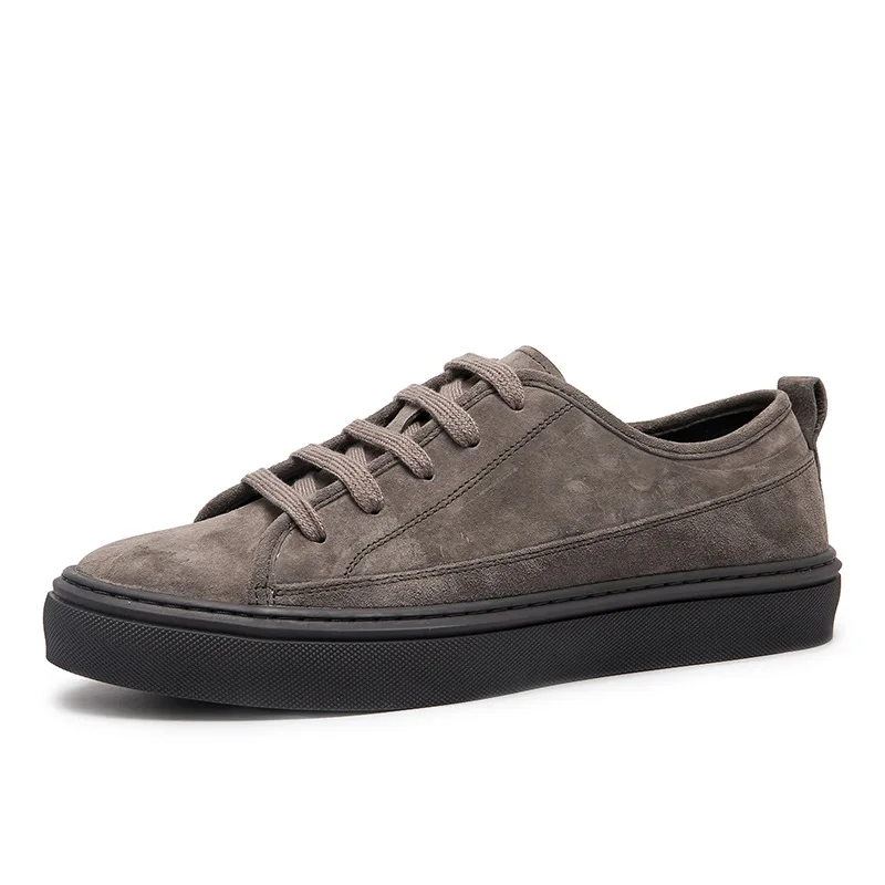 

Yomior 2021 Spring Summer Men Casual Vintage Shoes Handmade Cow Suede Flats Leather Breathable Loafers Fashion Sneakers Basic